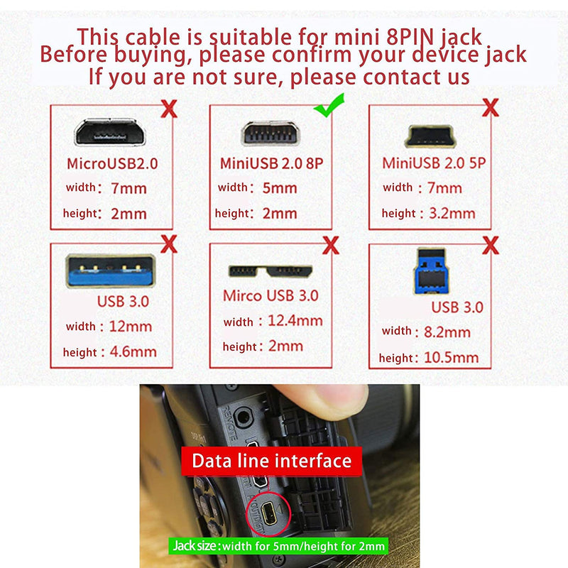  [AUSTRALIA] - Replacement Camera Transfer Data Sync Charger Charging Cable Cord Replacement for Fujifilm FinePix J10 J100 J110w J12 JV160 JV170 and More (4.9ft)