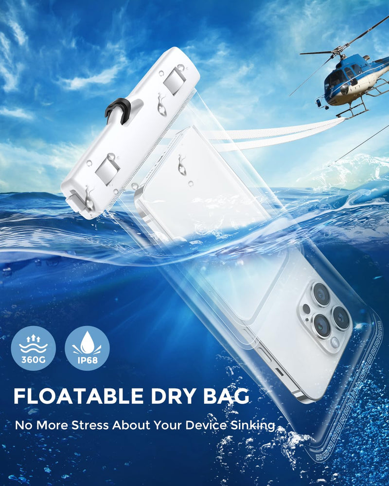  [AUSTRALIA] - Humixx [2-Pack] Waterproof Phone Pouch Airbag Floating [Industry-First 3D Seamless Body] IP68 Snorkeling Clear Waterproof Cell Phone Case Dry Bag with Lanyard for iPhone Samsung Google Up to 7.0''