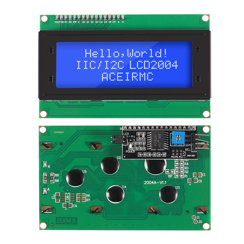  [AUSTRALIA] - ACEIRMC 3pcs IIC I2C TWI Serial LCD 2004 20x4 Display Screen Blue + IIC I2C Module Interface Adapter for Raspberry Pi Arduino (Blue)