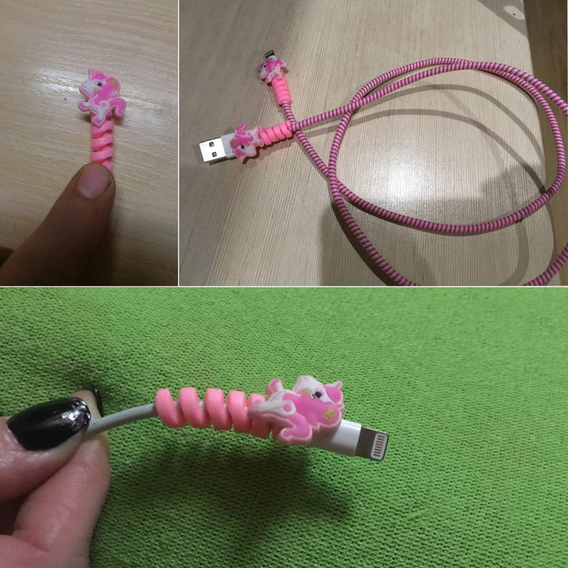  [AUSTRALIA] - (Pack of 12) USB Cable Protector Animal Unicorn Mixed Designs for iPhone Samsung etc Android Phone Charger Cable Cord, Wire Saver for Earphones, Mouse, Keyboard etc 12pcs Unicorn Cover