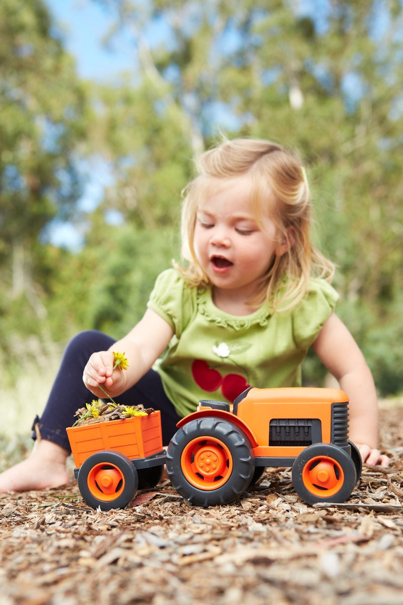 Green Toys Tractor Vehicle, Orange - LeoForward Australia