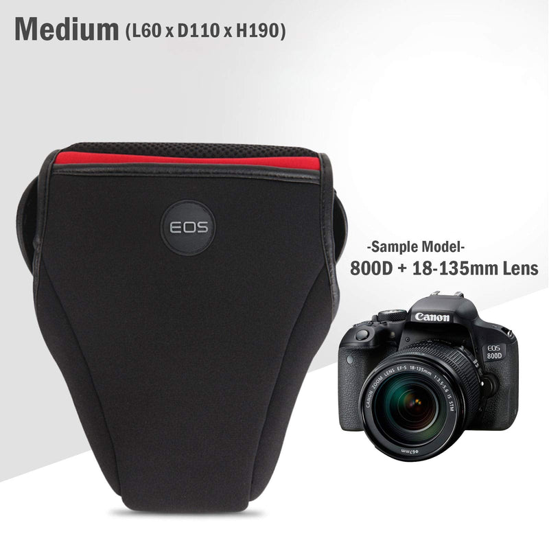  [AUSTRALIA] - ARCHE Neoprene Protection Camera Case, Universal Size, DSLR/SLR Camera for Canon M3 SX60 60D 450D 500D 650D 60D with 18-135mm / 18-200mm / 55-250mm Lens (Medium Size / L60 x D110 x H160)