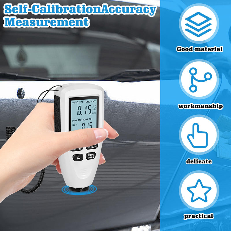  [AUSTRALIA] - Coating thickness gauge: car paint thickness gauge with backlight, digital LCD display, paint thickness gauge for cars, measuring range 0 to 2000um, car paint thickness gauge