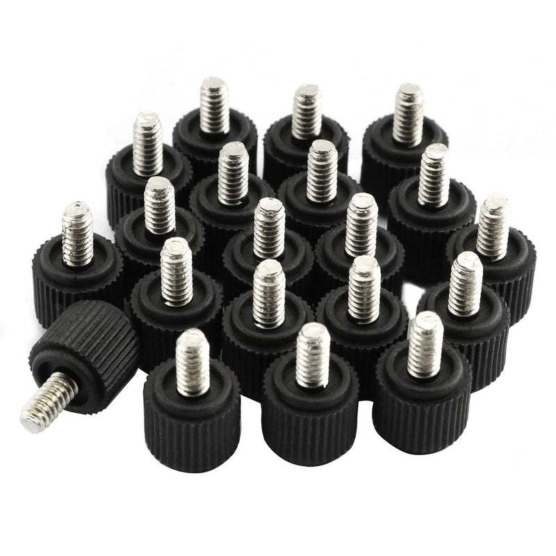  [AUSTRALIA] - RuiLing 20pcs 6#-32 * 6 PC Case Thumb Screws Phillips Head Toolless Adjustment Hand-Tighten Computer Screw Black