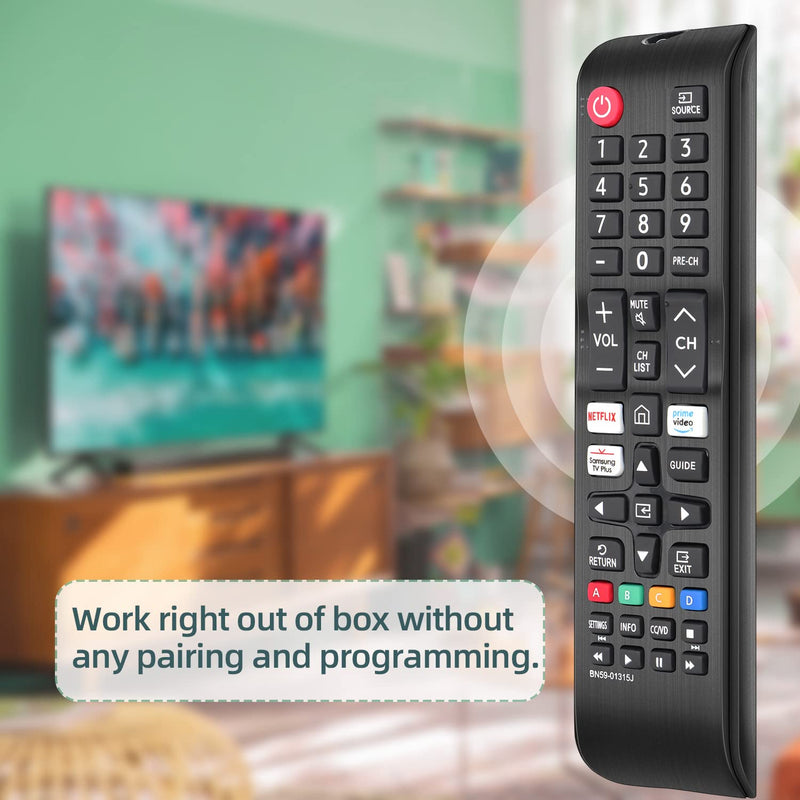  [AUSTRALIA] - Gvirtue Remote Control BN59-01315J Replacement for Samsung-Smart-TV-Remote Samsung LED LCD QLED 4K 8K UHD 3D HDTV HDR Curved Crystal Smart TV with Netflix, Prime Video, Samsung TV Plus Button