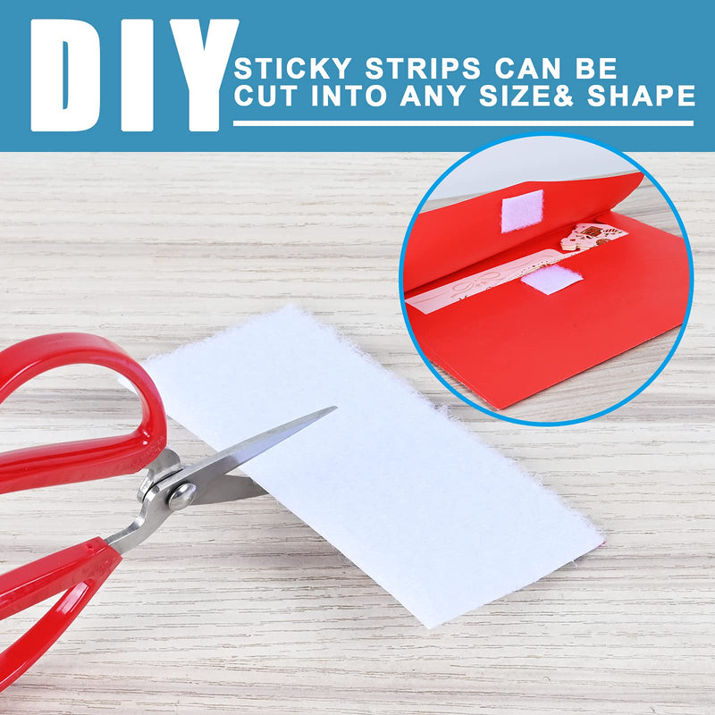  [AUSTRALIA] - 12 Sets Hook Loop Strips with Adhesive Square Hook and Loop Tape Heavy Duty Strips Sticky Back Fastener (White, 2x4 Inch) White