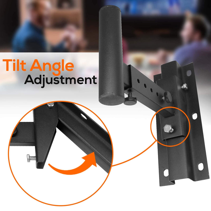  [AUSTRALIA] - Pyle 90°-30° Angle, Tilt, Rotation Adjustment & Solid-Steel Pin Serves as Safety-Stop Mount Speaker Bracket Stands-Dual & Amazon Basics XLR Male to Female Microphone Cable - 25 Feet, Black