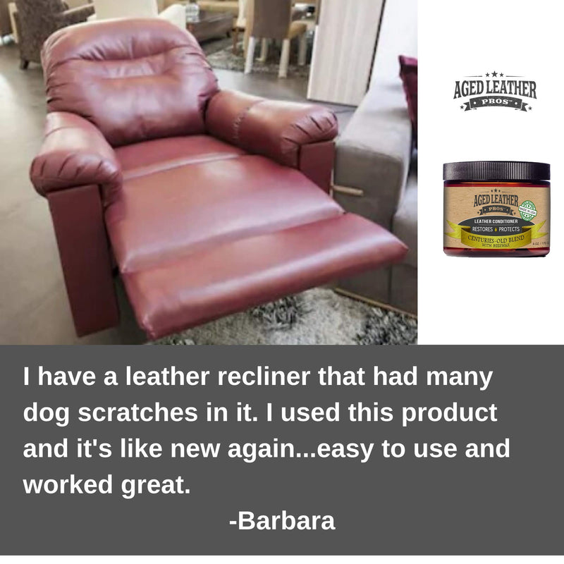  [AUSTRALIA] - Aged Leather Pros All-Natural Leather Conditioner Cream Best Organic Leather Care for New & Old Leather Jackets, Boots, Gloves, Any Genuine Leather | Made in USA, 6 oz balm