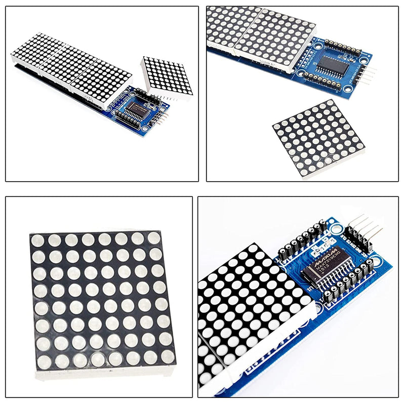  [AUSTRALIA] - ALMOCN 3Pcs MAX7219 Dot led Matrix MCU 8x32 Control LED Display Module Drive for Arduino (Blue) Blue