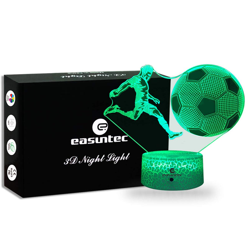  [AUSTRALIA] - easuntec Soccer Gifts Soccer Lamp with Remote & Touch 7 Colors+16 Colors Dimmable Soccer Toys for Boys 6 7 8 9 12 Year Old Boys Gifts (Soccer 16WT)