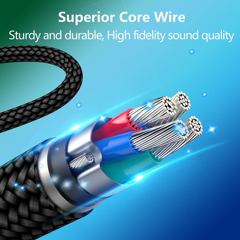  [AUSTRALIA] - Replacement for Bose Headphone Cord, 2.5mm to 3.5mm Audio Cable for Bose 700 QC25 QC35 QC35 II OE2 AE2, JBL E45BT E55BT E65BTNC, AKG Nylon Braided Wire with Inline Mic & Volume Control (1.5m, Black)