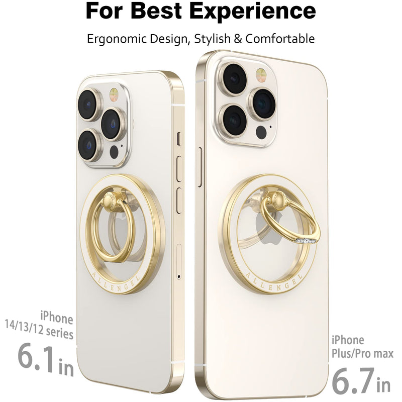  [AUSTRALIA] - Magnetic Phone Ring Grip Holder for MagSafe - Strong Magnetic Finger Kickstand, 360° Rotation and 180° Flip Compatible with All Smartphones (Gold) gold
