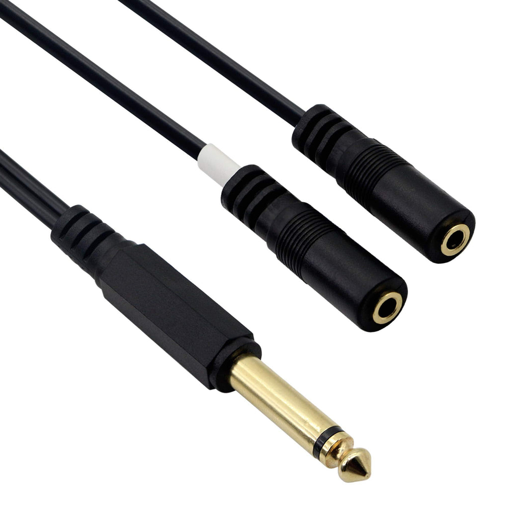  [AUSTRALIA] - 1/4"to 1/8" TRS/TRRS Adapter 6.35mm Male to 3.5mm Female Stereo Audio Cable Y-Splitter Adapter for Amplifiers, Guitars, Pianos, Home Theater Equipment Etc.