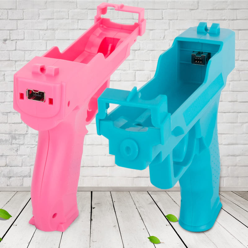  [AUSTRALIA] - Wii Gun, Soanufa 2-Piece Wii Gun Controller for Wii Shooters (Pink and Light Blue) Pink and light Blue