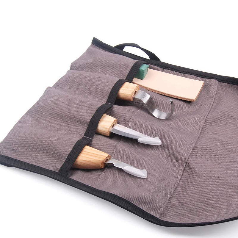  [AUSTRALIA] - 5Pcs Wood Carving Tools Wood Spoon Carving Chisels Chip Sculpture Hook Knife with Sharpener for Woodworking