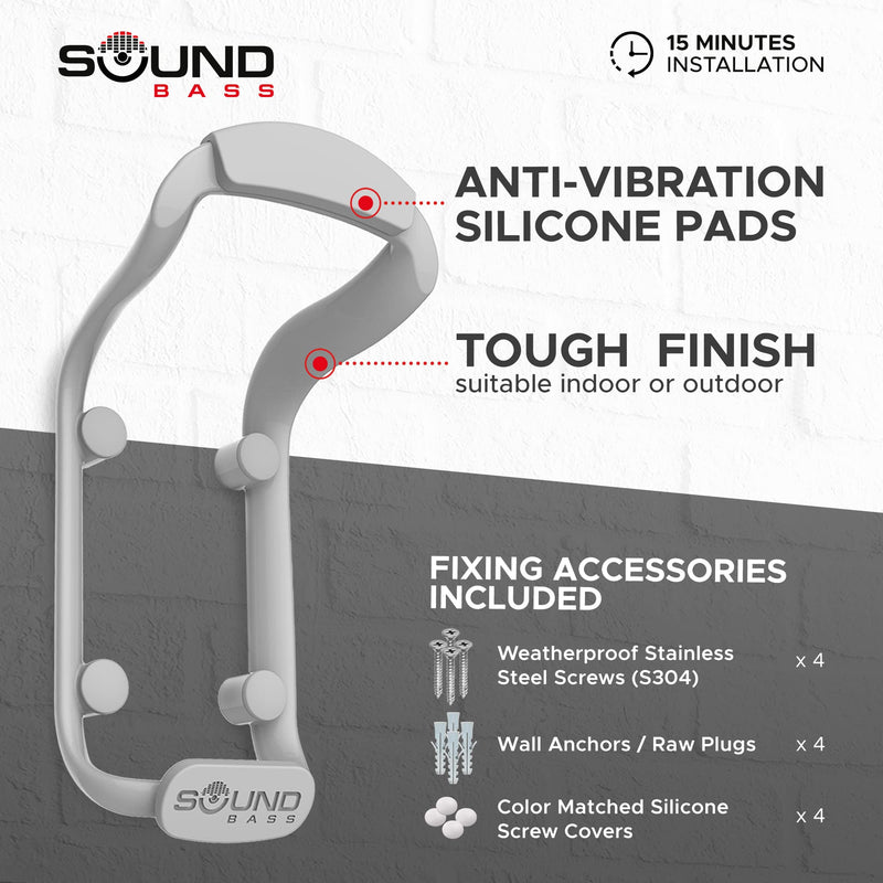  [AUSTRALIA] - Move Speaker Wall Mount Bracket, Weatherproof, Compatible with Sonos Move, Including Mounting Accessories, Lunar White