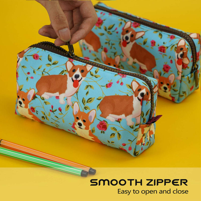 LParkin Cute Corgi Pencil Case Pouch Teacher Gift Gadget Bag Make Up Case Cosmetic Bag stationary kawaii pencil box - LeoForward Australia