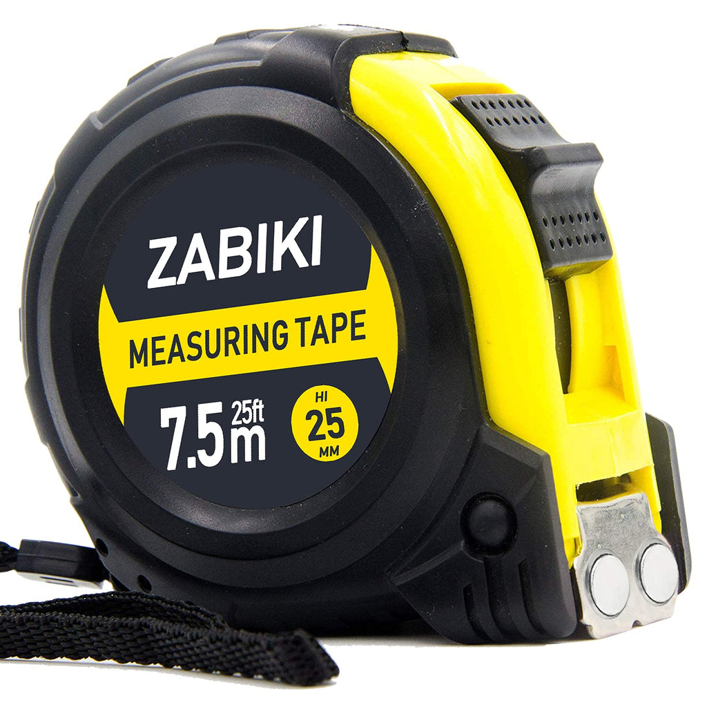  [AUSTRALIA] - Zabiki Measuring Tape Measure, 25 Ft Decimal Retractable Dual Side Ruler with Metric and Inches, Easy to Read, for Surveyors, Engineers and Electricians, with Magnetic Tip and Rubber Protective Casing 1