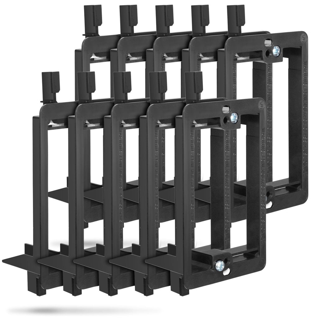  [AUSTRALIA] - Low Voltage Mounting Bracket (1 Gang, 10 Pack), Fosmon Low Voltage Mounting Bracket (Mounting Screws Included) for Telephone Wires, Network Cables, HDMI, Coaxial, Speaker Cables