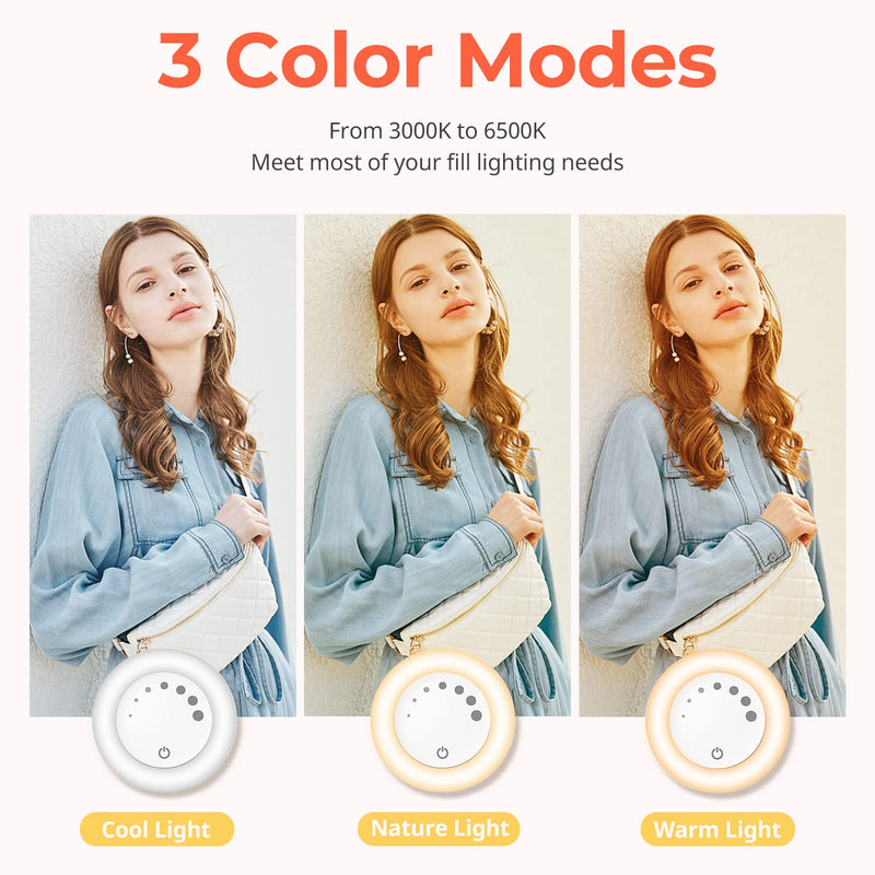  [AUSTRALIA] - Aureday Ring Light for Phone - Selfie Light with Clip, LED Ring Light for iPhone, Portable Phone Light for Selfies, Video Recording, Makeup, Compatible with Cell Phone, Laptop, Tablet