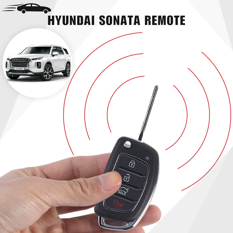 PERSUPER Car Key Fob Fit for Hyundai 2015 2016 2017 Sonata OEM Remote (95430-C1010) Keyless Entry System 433 MHz(TQ8-RKE-4F16) - LeoForward Australia