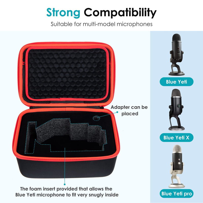  [AUSTRALIA] - Hard Case for Blue Yeti Microphone, Yeti X, Yeti Pro Mic, Mic Carrying Case Compatible with Blue Microphones, Travel Case Fit Blue Yeti Cable and Other Accessories - by YOUSHARES