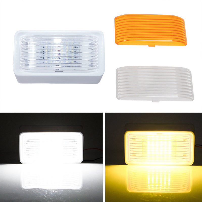 [AUSTRALIA] - Kohree LED RV Porch Light Exterior Utility Light 12v Lighting Fixture, 320 Lumen, Replacement Lighting for RVs, Trailers, Campers, 5th Wheels. White Base, Clear and Amber Lenses Included