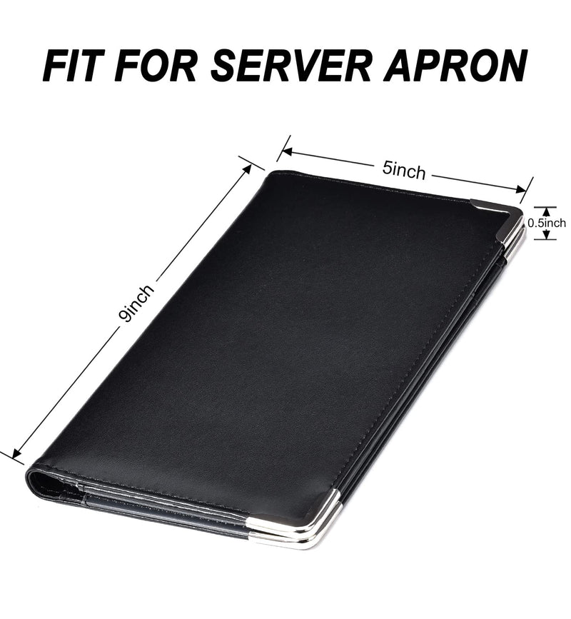  [AUSTRALIA] - Server Books for Waitress - 5x9 Waiter Book Server Wallet with Zipper Pocket, Cute Waitress Book&Waitstaff Organizer with Money Pocket Fit Server Apron Black
