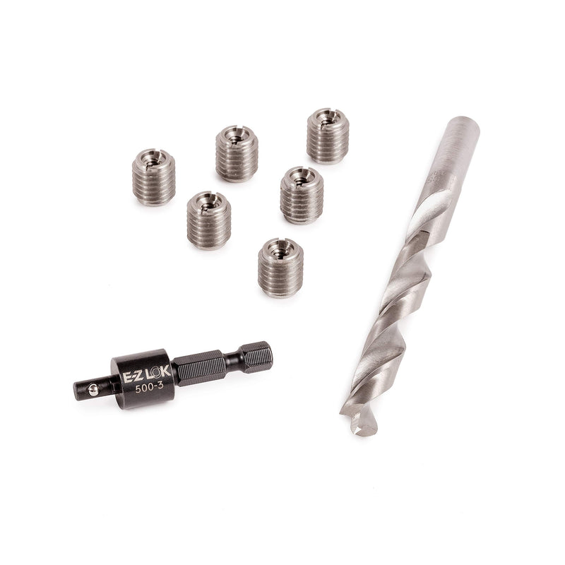  [AUSTRALIA] - E-Z LOK 400-4-CR Threaded Inserts for Wood, Installation Kit, Stainless Steel, Includes 1/4-20 Knife Thread Inserts (6), Drill, Installation Tool