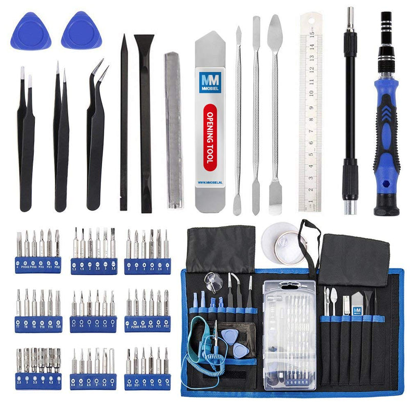  [AUSTRALIA] - MMOBIEL Professional Screwdriver Repair Tool Kit 80 in 1 with 56 Bits compatible with Electronic Devices in Folding Bag