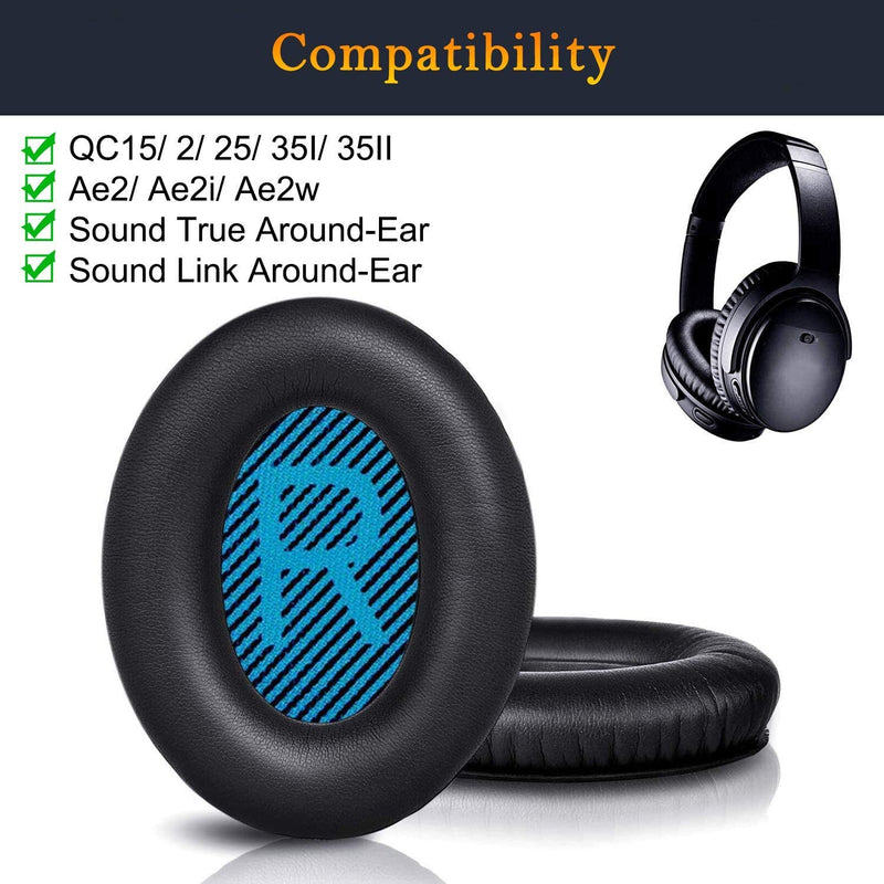  [AUSTRALIA] - Professional Earpads Cushions for Bose Headphones, Replacement Ear Pads for Bose QuietComfort 15 QC15 QC25 QC2 QC35/Ae2 Ae2i Ae2w/SoundTrue & SoundLink Around-Ear Series Blue-Black