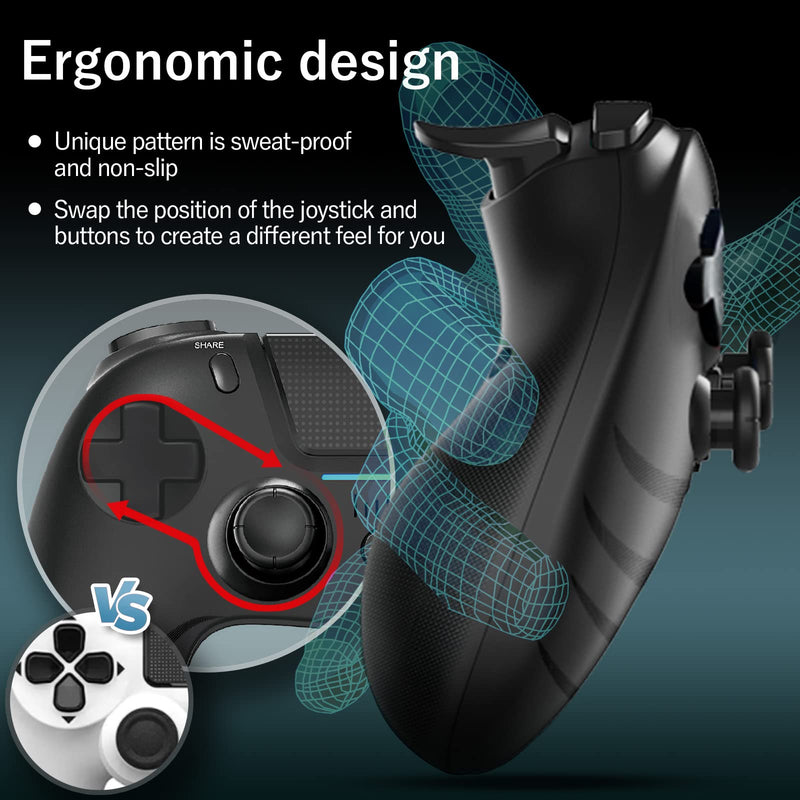  [AUSTRALIA] - Wireless Controller for PS-4, Remote Game Controller Built-in 6-Axis Sensor/Dual Shock/Touchpad/3.5mm Headphone Jack - Wireless Pro Controller for PS-4 Gamepad Compatible for PS-4 /Slim/Pro/PC