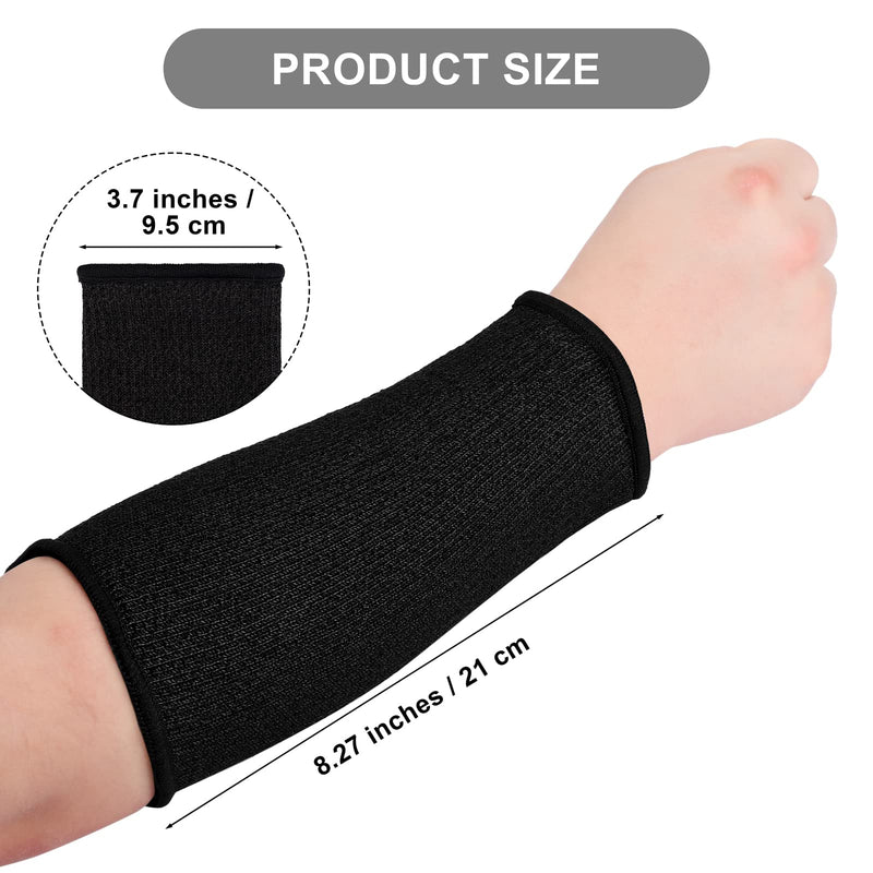  [AUSTRALIA] - Aneco 4 Pairs Cut Resistant Sleeves 8.27 x 3.7 Inches Cut Resistant Sleeve Arm Level 5 Protection Sleeve for Male, Female Small Black