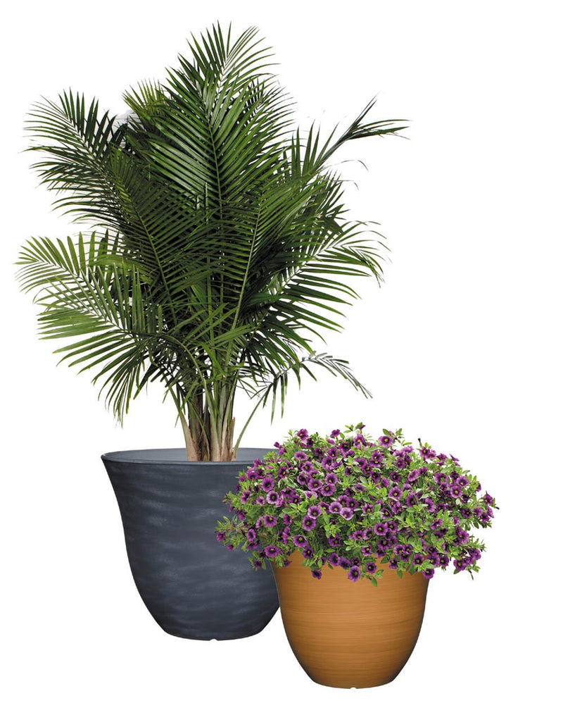 Classic Home and Garden Honeysuckle Planter, Patio Pot, 13" Bamboo - LeoForward Australia