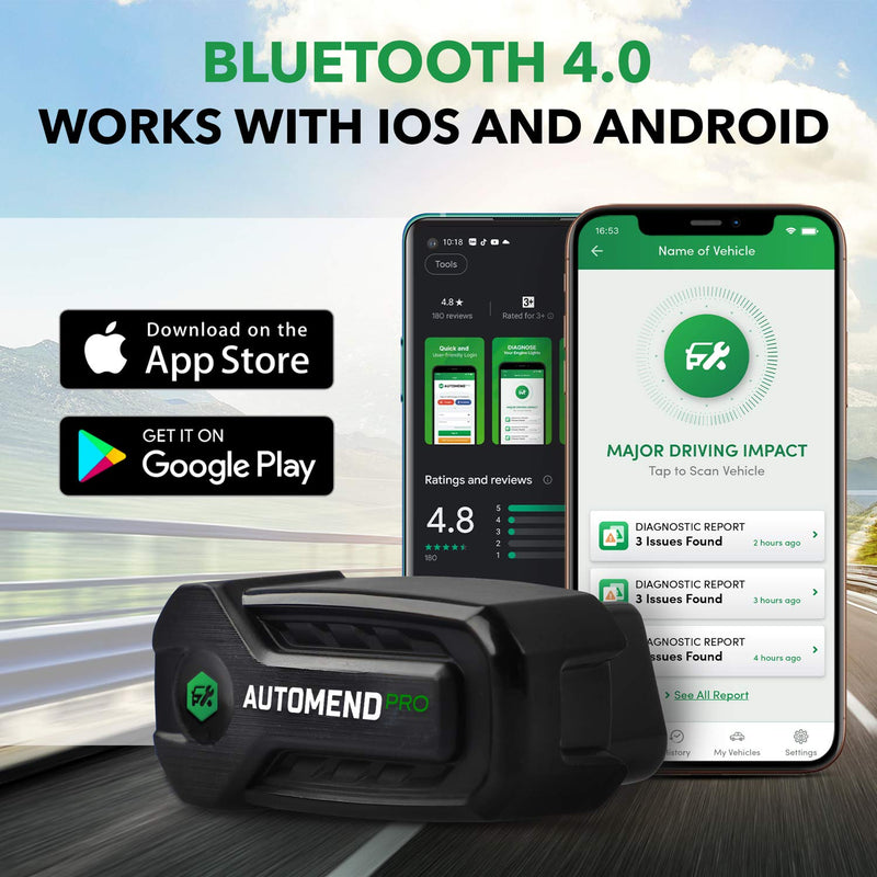 AUTOMEND PRO OBD2 Scanner Bluetooth - Code Reader Car Diagnostic Tool For iOS, Android | Universal OBD2 Scanner For Vehicles | OBDII Scanner and Vehicle Health Monitor | Check Engine Light Code Reader - LeoForward Australia