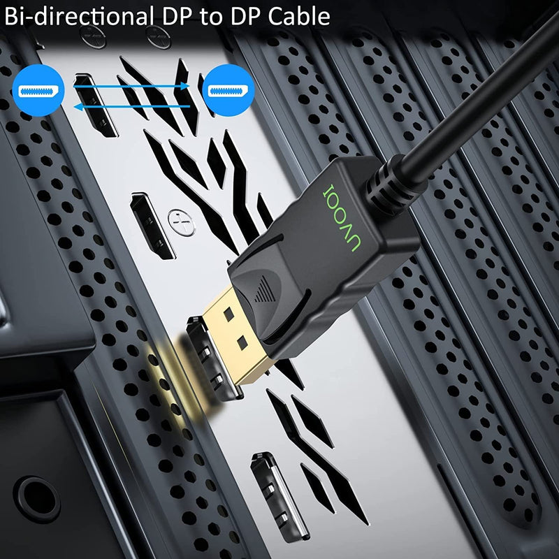  [AUSTRALIA] - DisplayPort to DisplayPort Cable Adapter 6ft, 4K Display Port DP to DP Cord 1.2 [4K@60Hz, 2K@165Hz, 2K@144Hz] Compatible with All Display Port Devices-3 Pack 6 Feet - 3 Pack Black