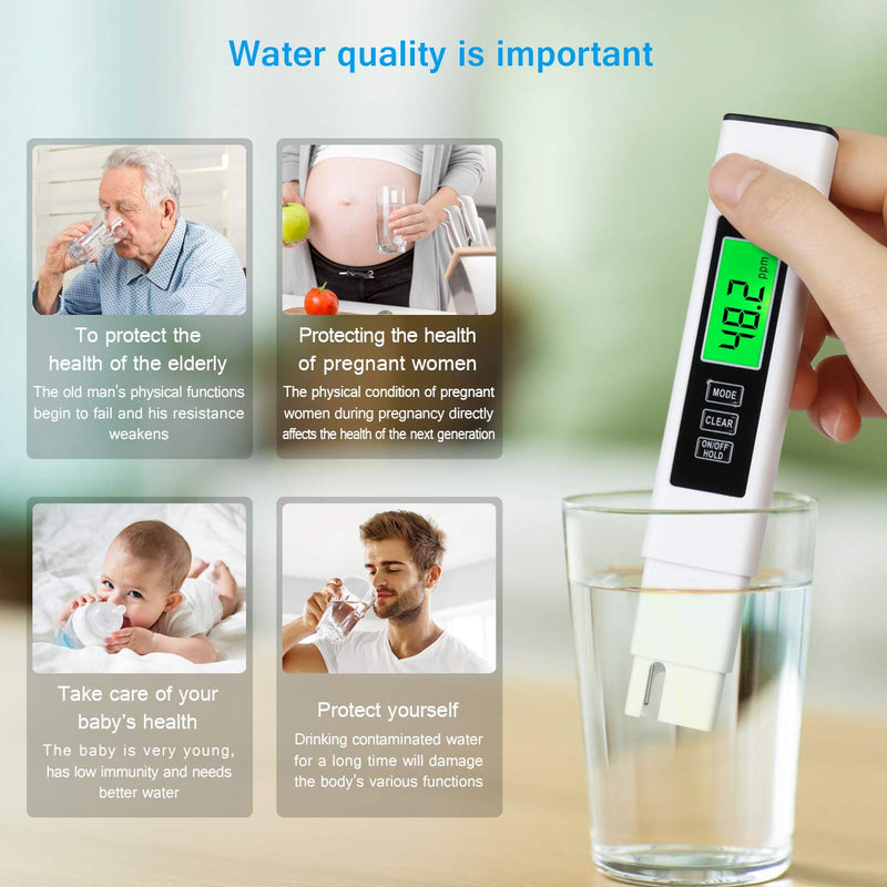 TDS & PH Meter ， High Accuracy Water Quality Tester ，0.01ph High Accuracy 0-14 PH Measurement Range/- 2% Readout Accuracy 3-in-1 TDS EC Temperature Meter，Digital ph Meter for Water Yellow+white - LeoForward Australia