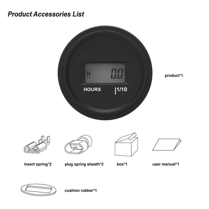  [AUSTRALIA] - Runleader Digital Hour Meter for Lawn Mower Generator Motocycle Farm Tractor Marine Compressor ATV outboards Chainsaw and other AC/DC Power Devices