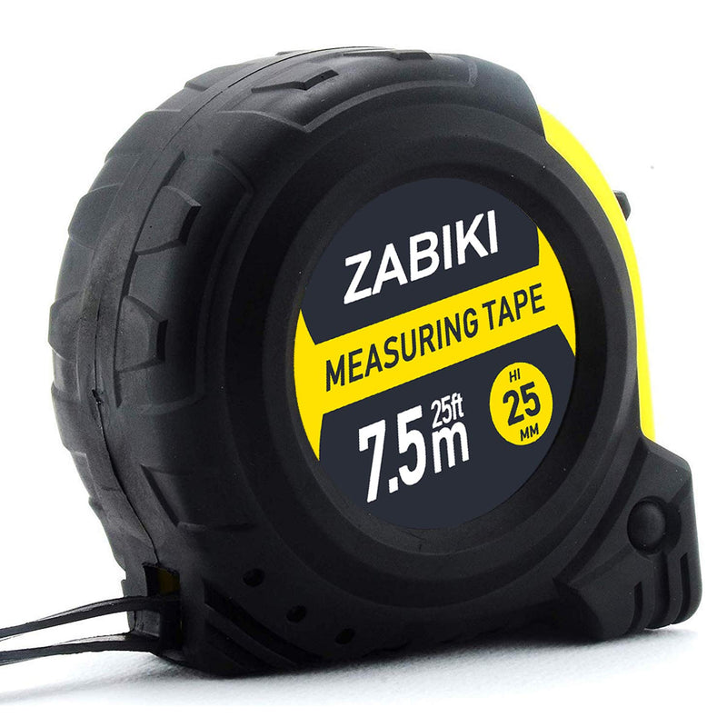  [AUSTRALIA] - Zabiki Measuring Tape Measure, 25 Ft Decimal Retractable Dual Side Ruler with Metric and Inches, Easy to Read, for Surveyors, Engineers and Electricians, with Magnetic Tip and Rubber Protective Casing 1