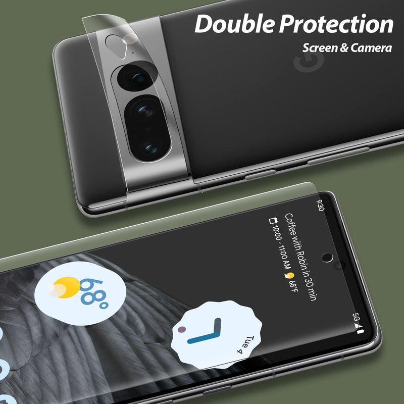  [AUSTRALIA] - [2 DOME GLASS +1 CAM PACKAGE] Whitestone Dome Glass Screen Protector for Google Pixel 7 Pro (2022), Full Tempered Glass Shield with Liquid Dispersion Tech [Easy to Install Kit] Smart Phone Screen Guard with Camera Film Protector - 2pack