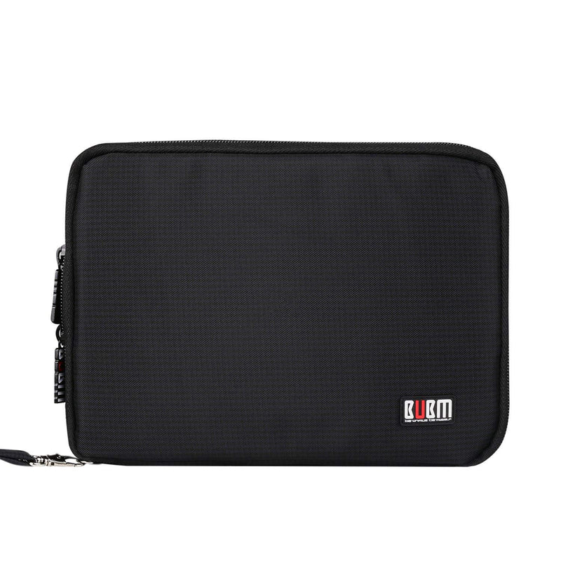  [AUSTRALIA] - BUBM Double Layer Electronics Organizer/Travel Gadget Bag For Cables,Memory Cards,Flash Hard Drive and More,Fit For iPad Or Tablet(Up To 9.7")--Large, Black Large,2-layer
