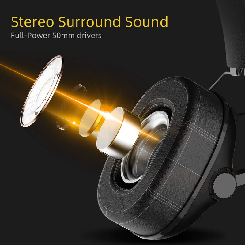  [AUSTRALIA] - SENZER SG500 Surround Sound Pro Gaming Headset with Noise Cancelling Microphone - Detachable Memory Foam Ear Pads - Portable Foldable Headphones for PC, PS4, PS5, Xbox One, Switch