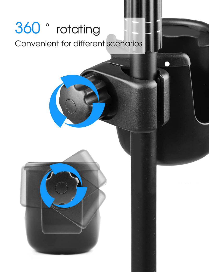  [AUSTRALIA] - Mr.Power Mic Stand Cup Holder with Phone Holder, Universal 2-in-1 Bottle Holder for Music Stand, Boom