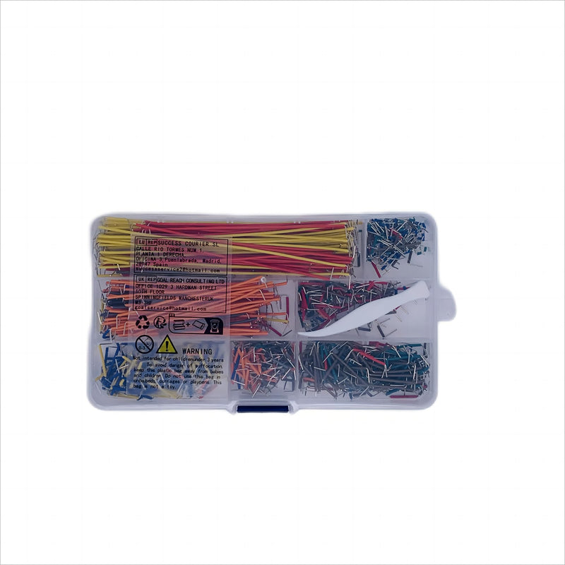  [AUSTRALIA] - 840 pieces breadboard jumper wire set, electronics breadboard jumper wire jumper set, jumper cable wires kit male to male 14 different lengths assorted, with plastic clips