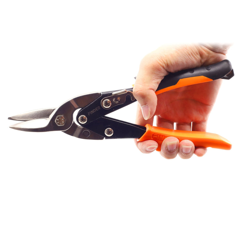  [AUSTRALIA] - Finder 10'' Straight Cut Aviation Snips, Scissors for Cutting Hard Material, Metal Sheet Cutter