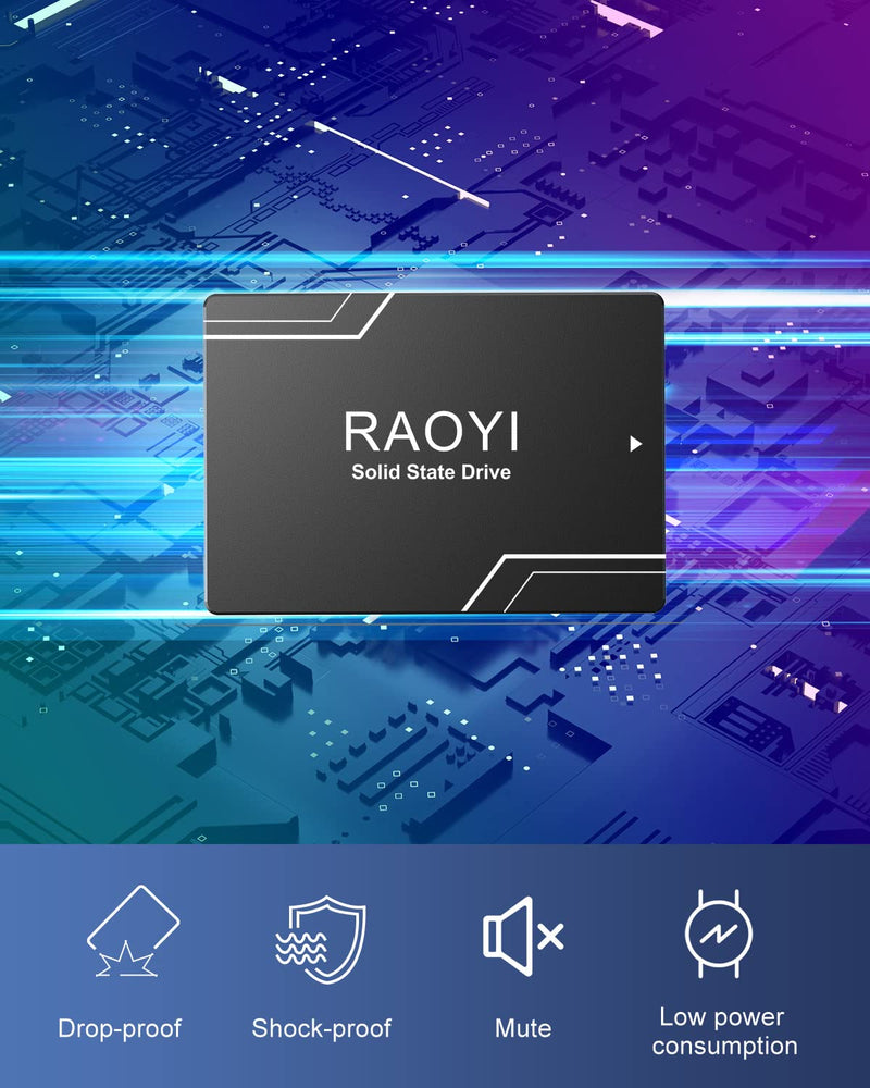  [AUSTRALIA] - RAOYI 480GB Internal SSD SATA III 2.5” Solid State Drive 3D NAND Flash Advanced SSD Internal Hard Drive Up to 500MB/s SATA 3 SSD Hard Drive Upgrade Performance for PC Laptop