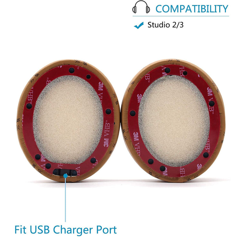  [AUSTRALIA] - Adhiper Replaceable Ear Pads Earmuffs Ear pad Repair Parts are Compatible with Dr. Dre Studio 2.0 Studio 3 B0500 B0501 Wired and Wireless Headphones(Floral Brown) Brown flower