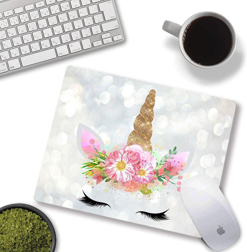  [AUSTRALIA] - Floral Unicorn Gifts Mouse Pad Mat Cute Unicorn Face Teacher Mousepad Desk Accessories for Women Great Gift Idea Cute unicorn-E
