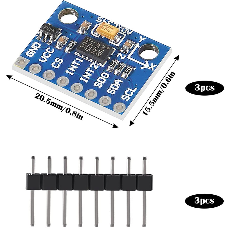  [AUSTRALIA] - ADXL345 Module Accelerometer 3-Axis Accelerometer 3 PCS GY-291 Digital Gravity Sensor Module for Arduino, Raspberry Pi, I2C, SPI, G-Sensor