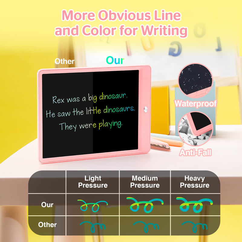  [AUSTRALIA] - LCD Writing Tablet for Kids, 10 Inch Electronics Drawing Tablet Reusable Drawing Pad，Colorful Doodle Board Digital Writing Pad, Toddler Educational Learning Toys Gift for 3 4 5 6 7 8 Years Old Girls Pink